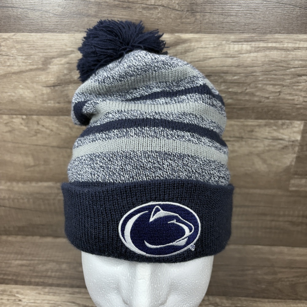 Penn State University Logofit Beanie Winter Hat Blue Gray One Size NCAA Football